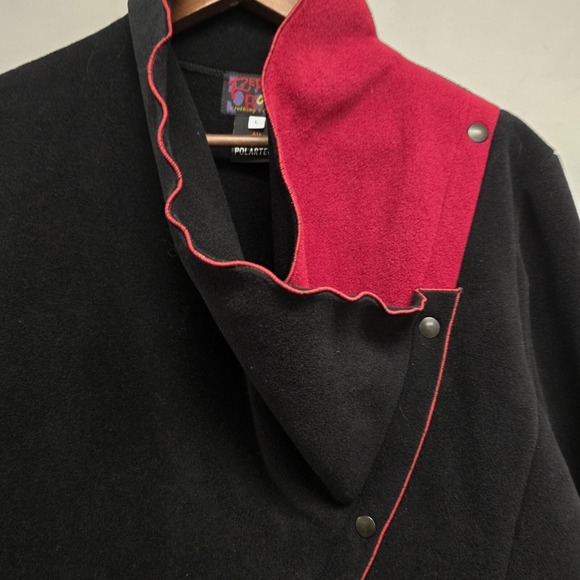 Red Rover Fleece Polartec Coat Size L Red And Black Regal Jacket Vintage - Picture 2 of 7